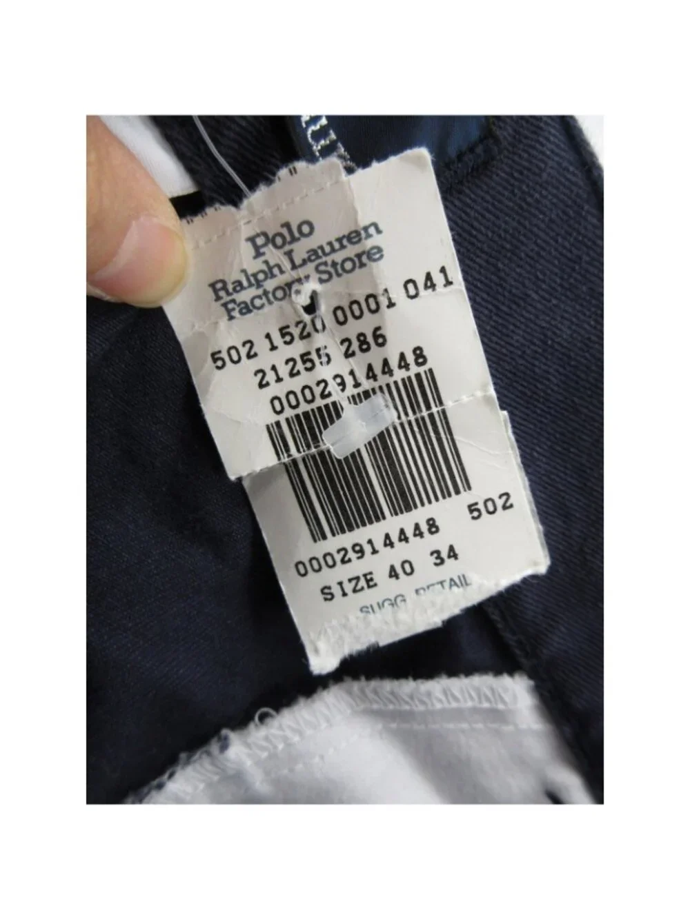 VINTAGE Polo Ralph Lauren Pants 40X34 Navy Cargo Relaxed Chino Utility